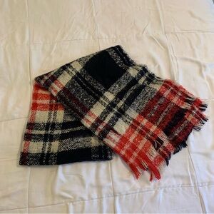 Extra Large Oversized Plaid Scarf in Red and Black